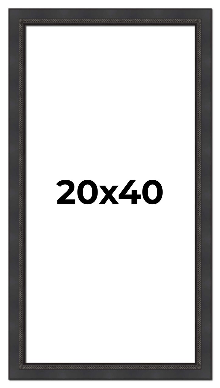 Panoramic Traditional Black Picture Frame - UV Acrylic, Foam Board Backing, Hanging Hardware